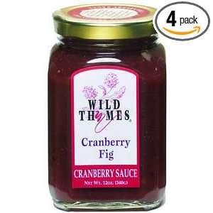 Wild Thymes Cranberry Fig Cranberry Sauce, 12 Ounce Bottles (Pack of 4 