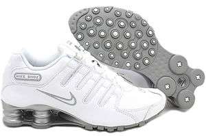 Women Nike Shox NZ SL Leather White/Silver Running Shoes 366571 111 