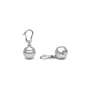  White South Sea Baroque Pearl Dangle Earrings: Jewelry