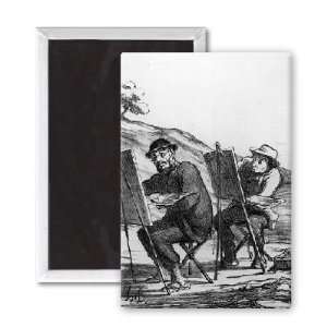  Cartoon lampooning landscape painters, from   3x2 inch 
