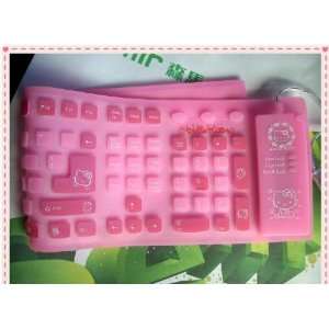  Hello Kitty Flexible Foldable Desktop USB Keyboard 