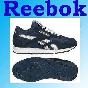NEW REEBOK WOMENS CLASSIC NYLON NAVY BLUE SNEAKERS SHOES 39750  