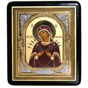  Virgin of Sorrows   Seven Arrows, Christian Orthodox Icon 