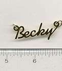 14KT GOLD EP BECKY PERSONALIZED NAMEPLATE WORD CHARM