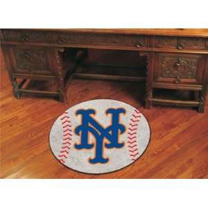   York Mets Baseball Rug   MLB Round Accent Floor Mat