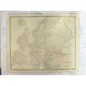   JOHNSTON ANTIQUE MAP c1870 EUROPE FRANCE GERMANY ITALY: Home & Kitchen