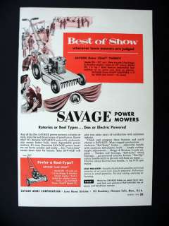 Savage Arms Rotor Chief Twenty Lawn Mower 1954 print Ad  
