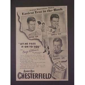 George Ratterman New York Giants Star Quarterback 1950 Chesterfield 