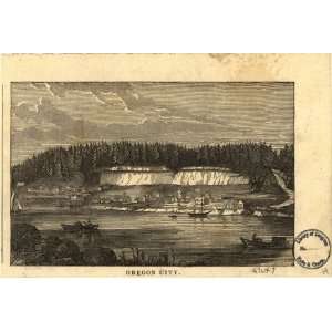  Historic Panoramic Map Oregon City. J. H. Richardson, sc 