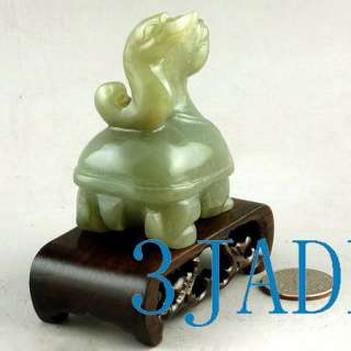 Natural Nephrite Jade Carving Sea Monster Figurine  