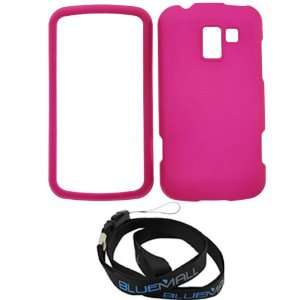 GTMax Hot Pink Snap on Rubberized Hard Cover Case + Neck Strap Lanyard 
