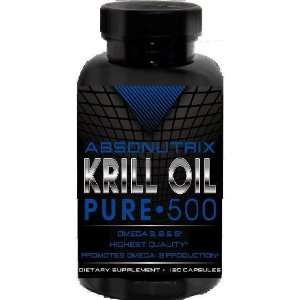  2 Bottles Absonutrix Krill Oil Pure 500mg Omega 3,6+9 