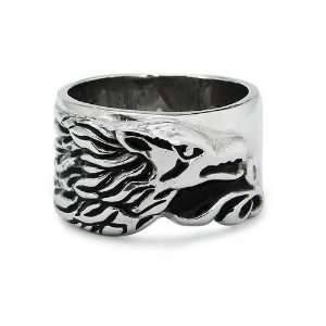   Wolf Face Ring (Size 9) Available Size: 8, 9, 10, 11, 12: Jewelry