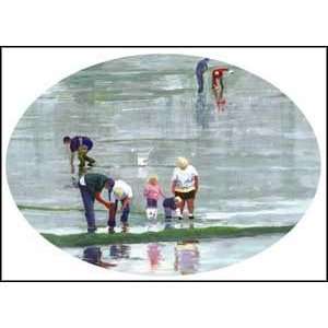  Clamming In The Bay Harbor Six Note Cards by Carol 