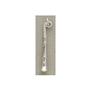  Sterling Silver Charm 1 1/16 in long Clarinet Jewelry