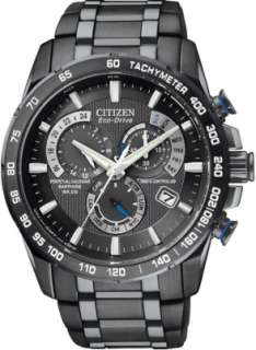 Citizen Mans AT Perpetual Chronograph Black Dial Watch AT4007 54E 