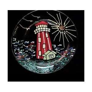  Lively Lighthouses Design   Hand Painted   Platter/Serving 