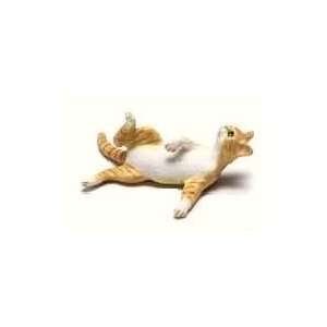   Dollhouse Miniature Orange Tabby Cat with White Belly Toys & Games