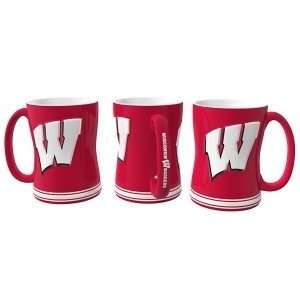  Wisconsin Badgers Coffee Mug   15oz Sculpted Sports 