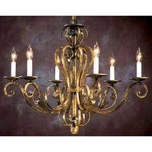   Chandelier In Distressed Antiqued Gold Wc7739 (clon): Home & Kitchen