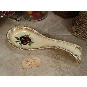 Lusso Ceramic Spoon rest Antique Wine design:  Home 