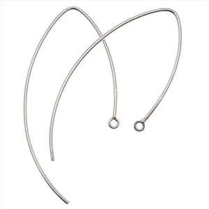  Sterling Silver Filled Long Angled Earring Hooks With Ring 