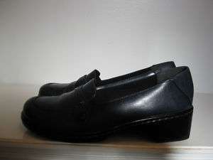 Clarks Blue Leather Slip Ons Size 7.5 M  