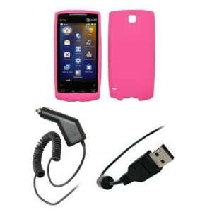  Gel Skin Cover Case + Rapid Car Charger + USB Data Sync Charge Cable 