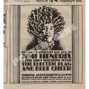    Jimi Hendrix Concert Ad Shrine 1968 Hamersveld
