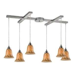 Confections/Toffee Collection Satin Nickel 6 Light 7 Pendant 31130 