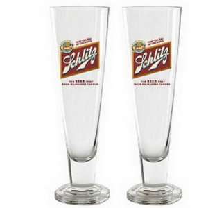  Schlitz Beer Tall Pilsner Glass Set