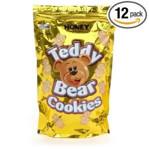 Global Brands Teddy Bear Cookies, Honey, 12 Ounce (Pack of 12)  