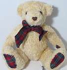Just Friends BROWN WINTER MOOSE RED PLAID SCARF Stuffed Plush Animal 