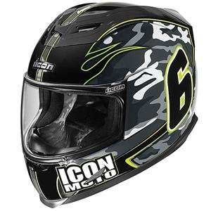  Icon Airframe Team Helmet   Medium/Green Automotive
