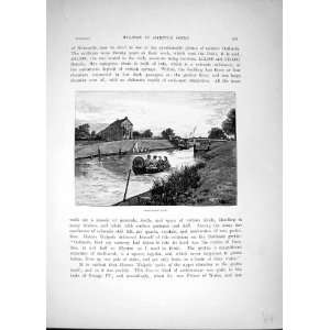  Shepperton Lock Boat River Thames 1885 Cassell Print