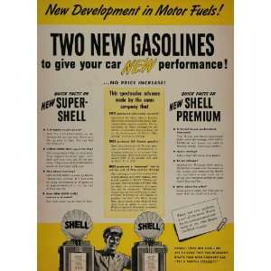  1940 Ad Shell Gasoline Super Premium Gas Station Pumps 