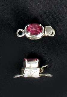   clasp 7x5mm gorgeous hot pink topaz faceted stone i had set in etched