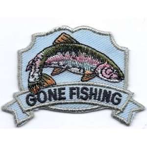   FISHING  Iron On Embroidered Applique/Words, Fishing 