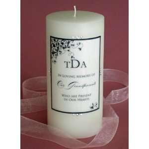  Personalized Memorial Candle with Corner Leaf Design: Home 