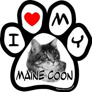  Imagine This I love My Maine Coon Image Paw Car Magnet, 5 