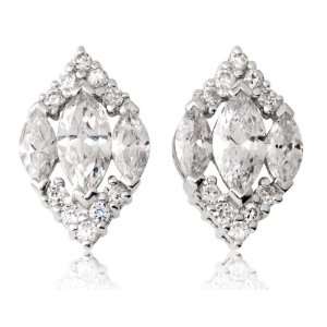   and Triple Marquise Cut Cubic Zirconia Diamond Shape Earrings: Jewelry