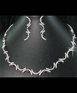 Bridal Wedding Austrian Crystal Necklace Earrings Set  