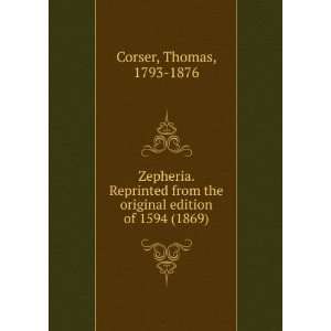   of 1594 (1869) (9781275109667) Thomas, 1793 1876 Corser Books