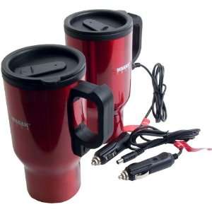  Wagan Ceramic Heated Red Travel Mug   Pair: Electronics