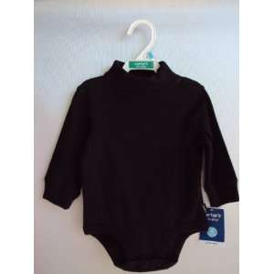   Boys Long sleeve Cotton Knit Turtleneck Bodysuit Black 24 Months: Baby