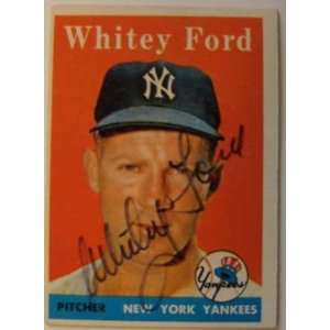  1958 Topps Whitey Ford SIGNED AUTO Card: Sports & Outdoors