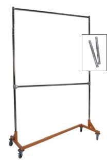 FREE FAST SHIPPING Extra Tall Double Rail Rolling Z Rack Garment Rack 