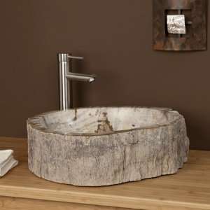  Broadbeck Petrified Wood Vessel Sink with Oil Rubbed 