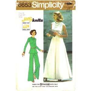  Simplicity 6653 Sewing Pattern Misses Knit Cowl Dress or 