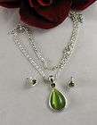 green cats eye rhinestone necklace $ 9 99  